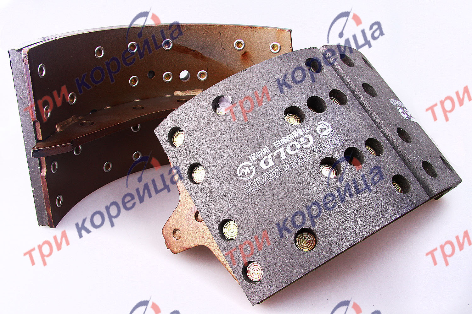 Колодки тормозные барабанные перед/зад (к-кт. 4шт.) R19,5 HD120/#. Артикул 581406A000. Производитель HSB Корея. Изображение №1