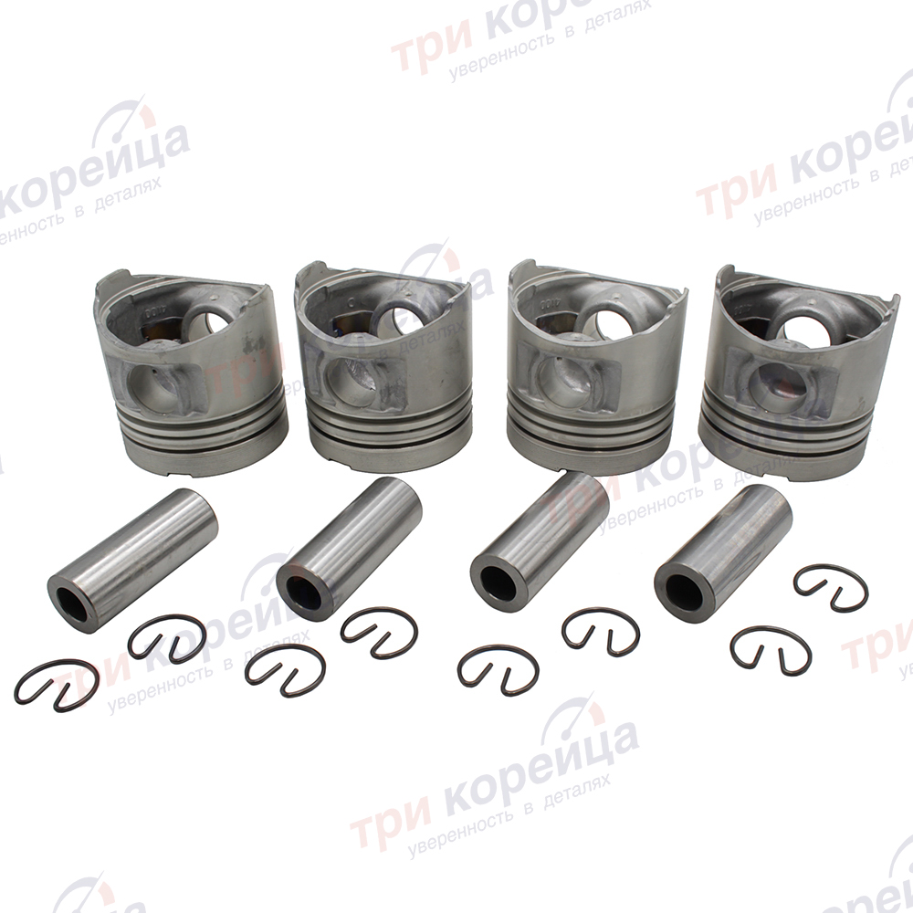 Поршень двигателя D4BF Porter STD (к-т 4шт. + пальцы) Porter. Артикул 2341042862. Производитель Оригинал. Изображение №1
