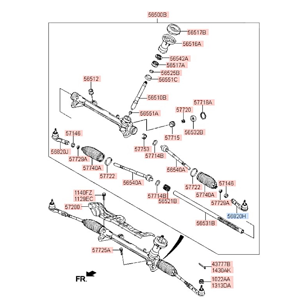 Наконечник рулевой тяги левый Elantra I30 Ceed Cerato. Артикул 56820F2000. Производитель CTR Корея. Изображение №1