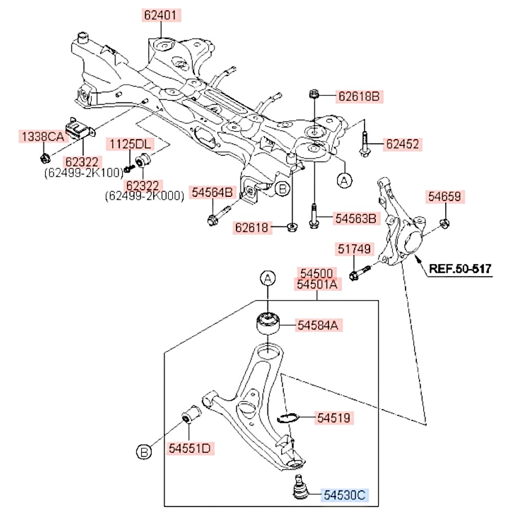 Опора шаровая нижняя i10 Picanto Soul. Артикул 545302K000. Производитель CTR Корея. Изображение №1