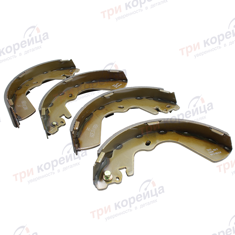Колодки тормозные задние барабанные (к-т 4шт.) Porter. Артикул 583054BA20. Производитель Mando Корея. Изображение №1
