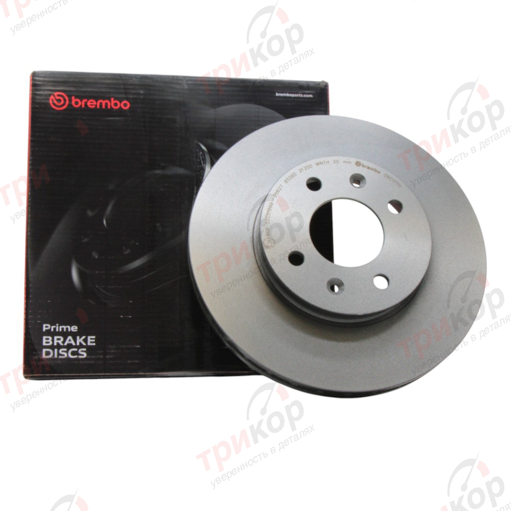 Диск тормозной передний вентилируемый (D-256мм) Hyundai Kia Rio Solaris I20 Verna Brembo Италия 09C17111. Фото №1 в каталоге ТРИКОР.
