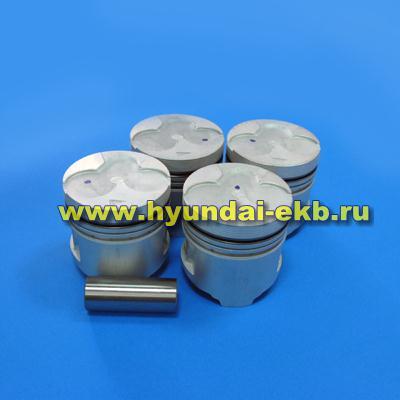 Поршень двигателя D4BF Porter STD (к-т 4шт. + пальцы) Porter. Артикул 2341042862. Производитель Toto Япония. Изображение №1