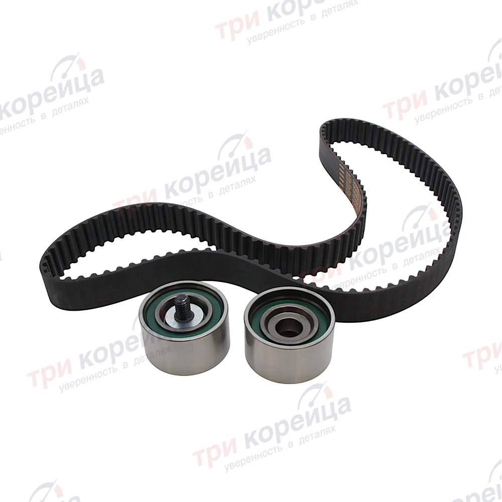 Комплект ГРМ (ремень+2ролика) 2.0Di Тагаз_Santa_Fe Tucson Sportage # Amd Корея AMDKITBR21  - ком-кт без механизма натяжения. Фото №1 в каталоге ТРИКОР.
