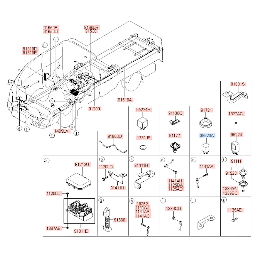 Реле 12V 70A 4 контакта (свечи накала) Porter2. Артикул 368604X000. Производитель Fyc Корея. Изображение №1