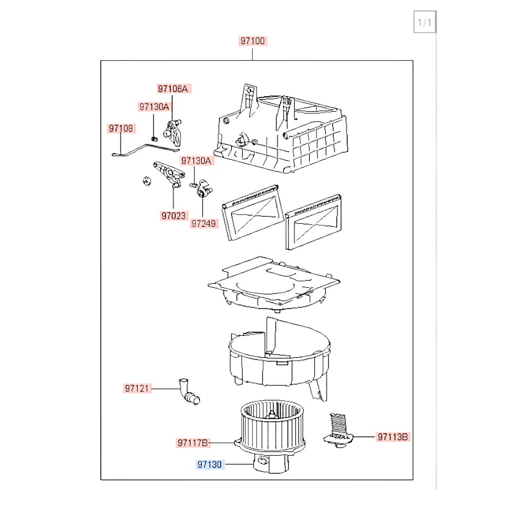 Мотор отопителя салона с крыльчаткой Accent Getz Sportage Tucson Era Италия 664027. Фото №1 в каталоге ТРИКОР.