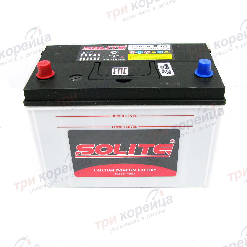 Аккумуляторная батарея 12V 95Ah HD65/72/78. Артикул 115D31R. Производитель Solite Корея. Изображение №1
