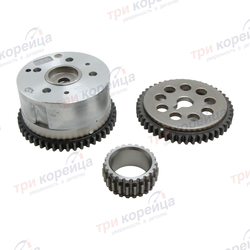 Комплект ГРМ (цепь+натяж+два усп+звезд+фаза) Solaris I30 Elantra Creta Rio Carens Cerato Ceed Soul Оригинал 243502B010KIT. Фото №1 в каталоге ТРИКОР.