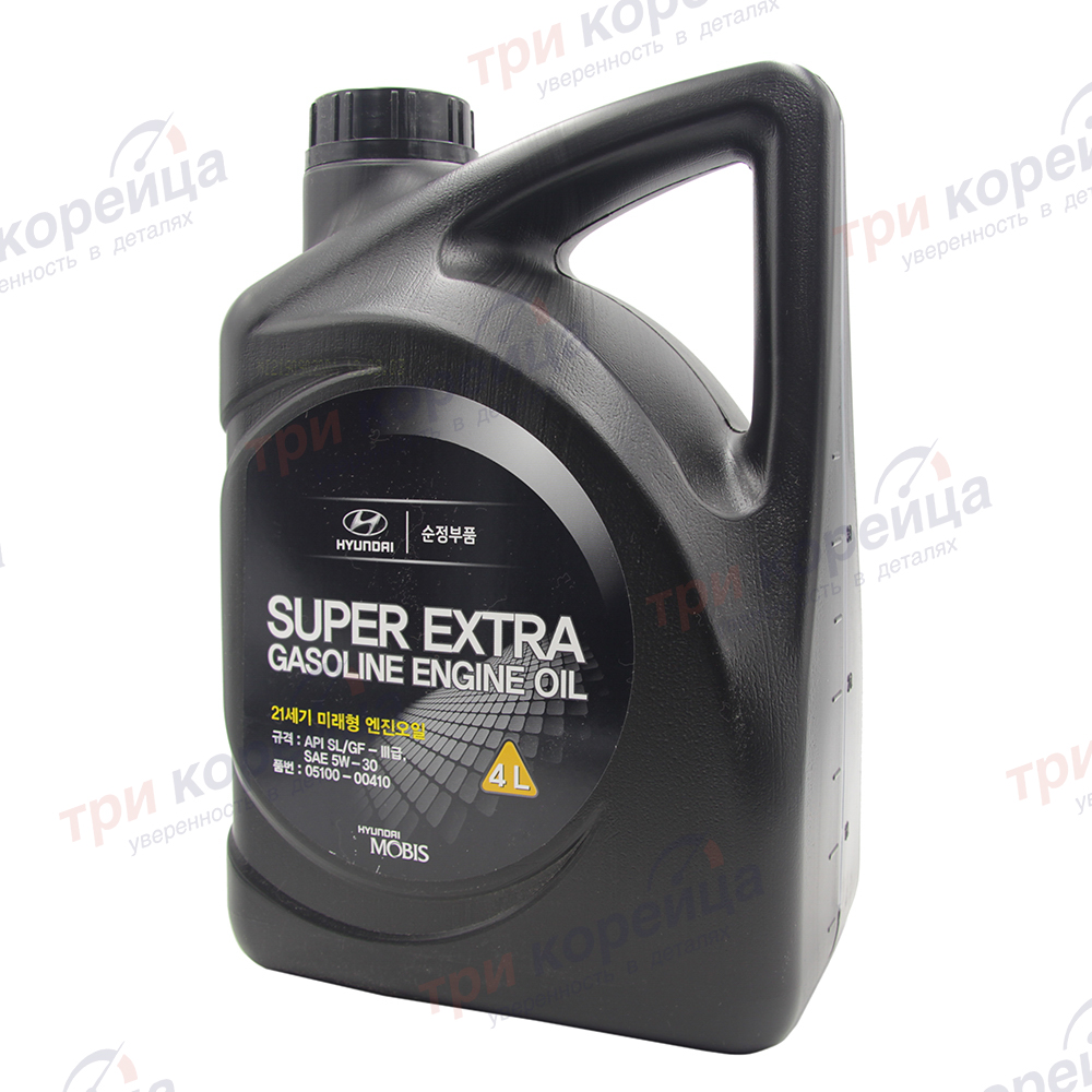 Масло моторное бензин HND Super Extra gasoline Engine Oil SAE 5W-30 API-SL (4л) Solaris. Артикул 0510000410. Производитель Оригинал. Изображение №1
