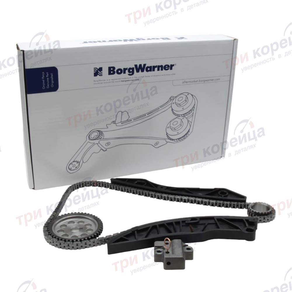 Комплект ГРМ G4FA G4FC (цепь+натяж+два усп+звезд) Solaris I30 Elantra Creta Rio Cerato Ceed Soul BorgWarner США 5891344MSN. Фото №1 в каталоге ТРИКОР.