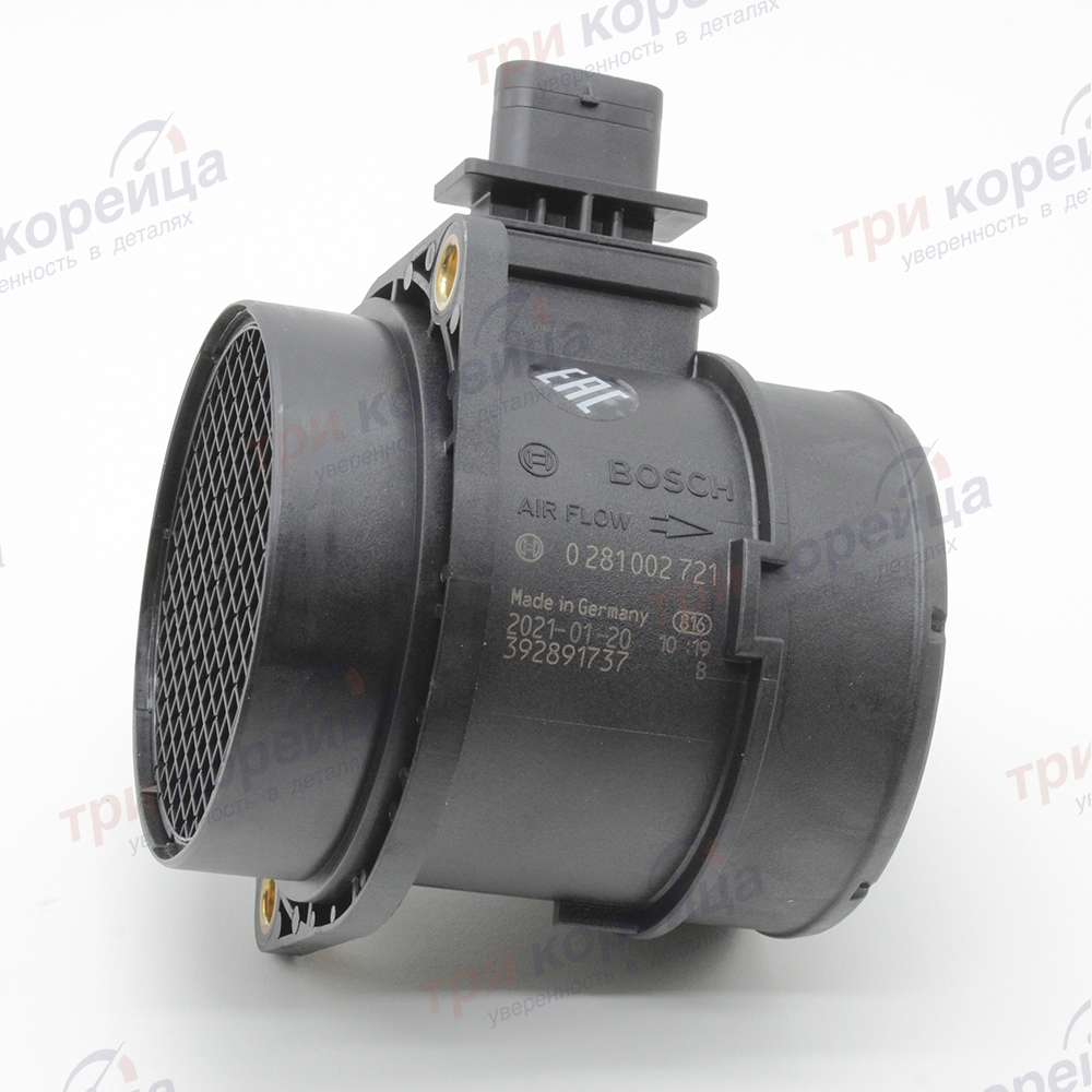 Датчик расхода воздуха (ДМРВ) D4CB H-1 Starex. Артикул 2816427800. Производитель Bosch Германия. Изображение №1