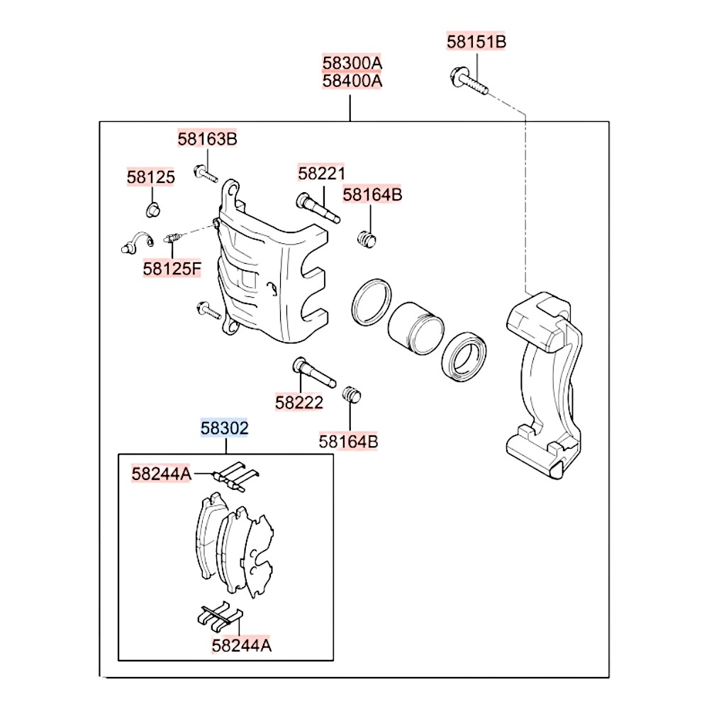 Колодки тормозные задние дисковые Getz Elantra Sonata Santa_Fe Tucson Matrix Sprtage Optima. Артикул 583021CA00. Производитель Kashiyama Япония. Изображение №1