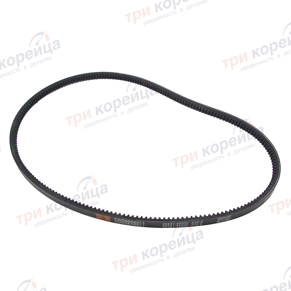Ремень генератора помпы (короткий) D4AL DB DD HD65 72 78 County CR Китай A-45.5, A-45,9. Фото №2 в каталоге ТРИКОР.