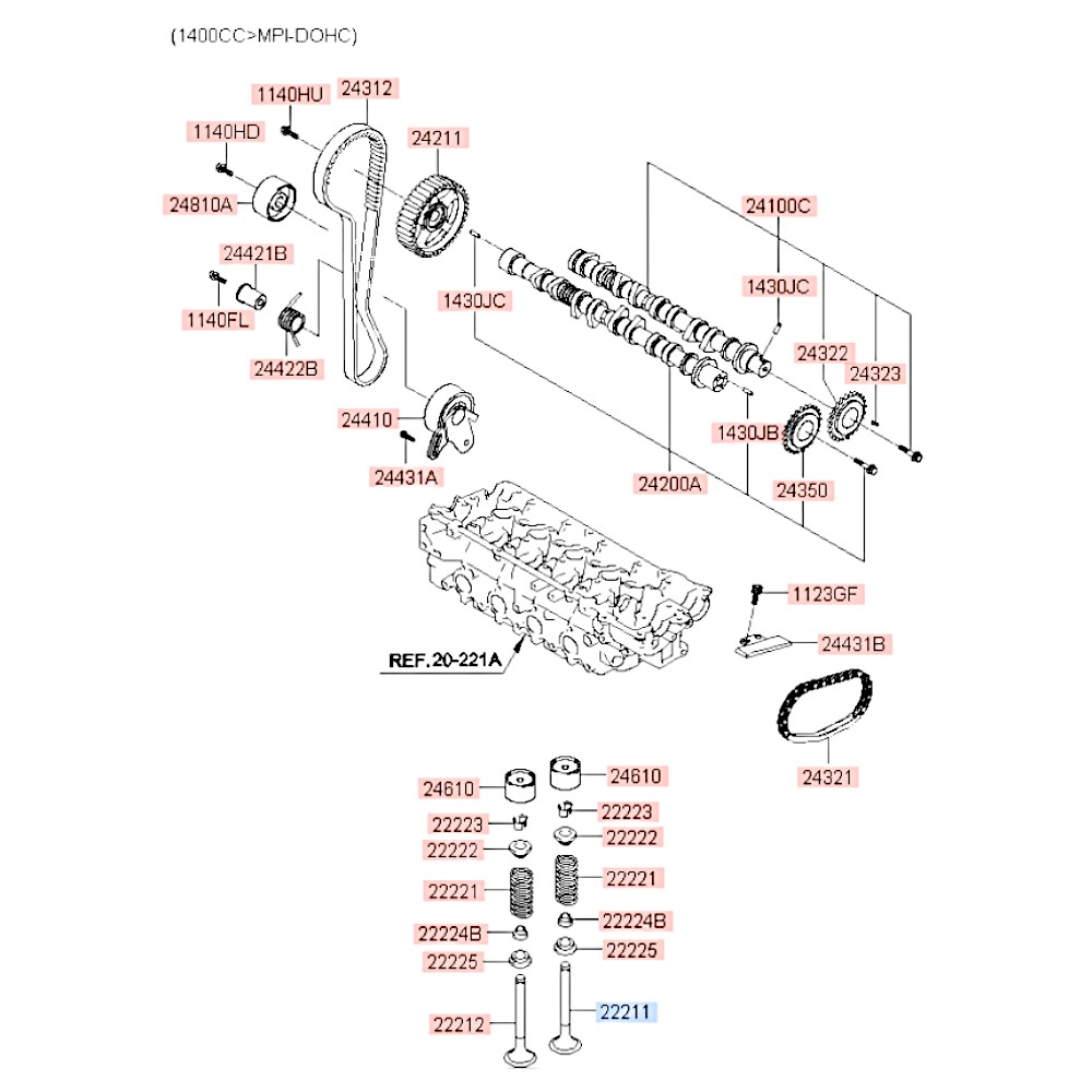 Клапан впускной DOHC 16 клапанный Accent Elantra Getz Rio Cerato!. Артикул 2221126600. Производитель Shinhan Корея. Фото №1. Купить по выгодной цене с гарантией качества в магазинах ТРИ КОРЕЙЦА Клапан впускной DOHC 16 клапанный Accent Elantra Getz Rio Cerato!. Артикул 2221126600. Производитель Shinhan Корея. Изображение №1