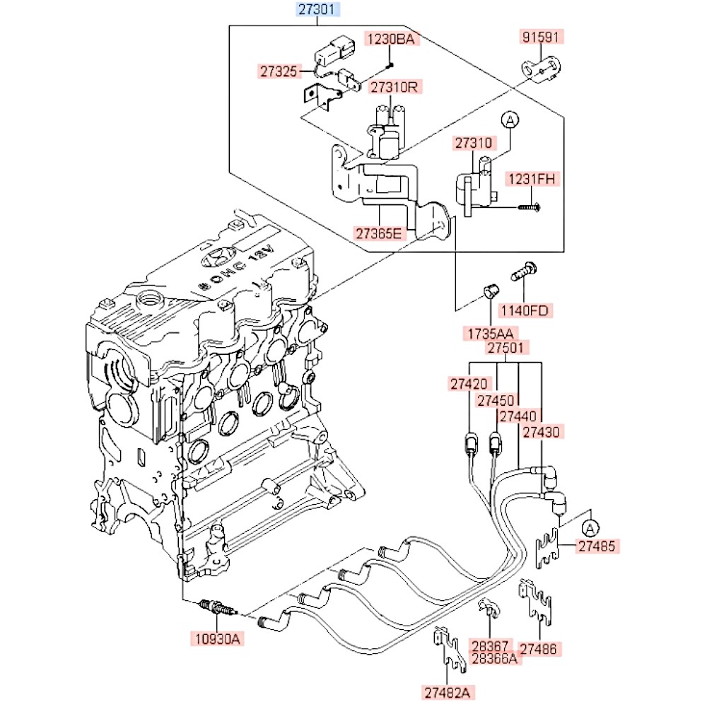 Катушка системы зажигания Accent Elantra Getz Matrix Rio Cerato. Артикул 2730126600. Производитель Fenox Белоруссия. Изображение №1