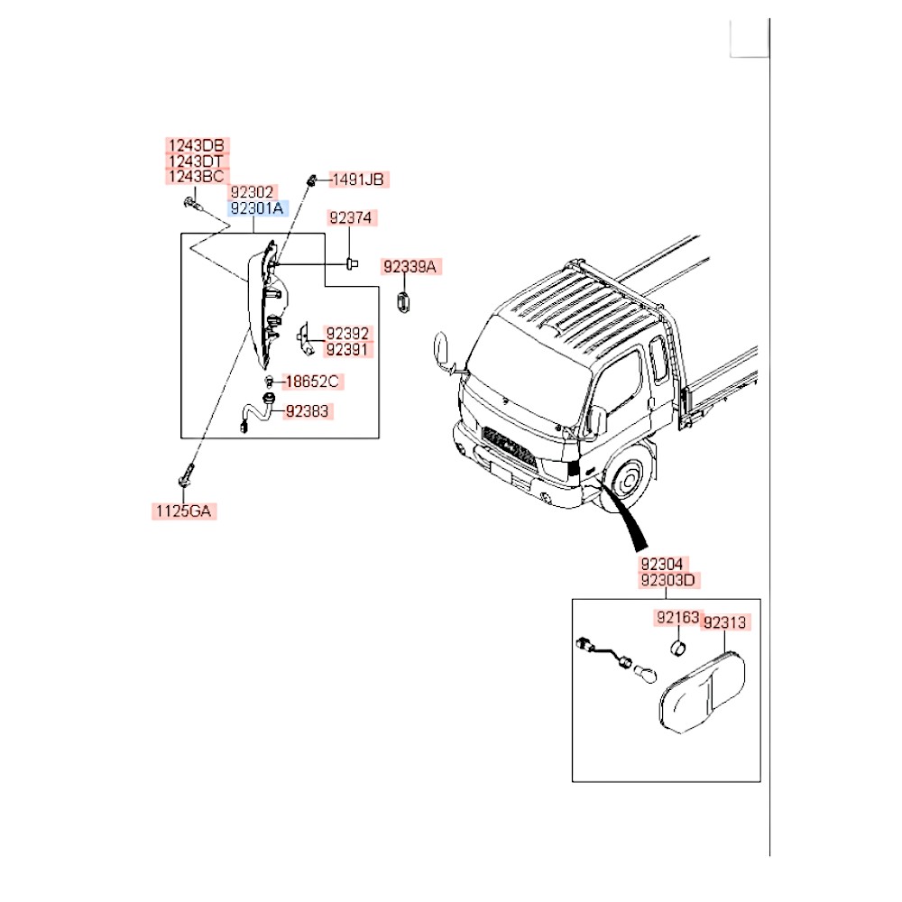 Указатель поворота нового образца левый HD65/72/78. Артикул 9230156001. Производитель Vichura Корея. Изображение №1