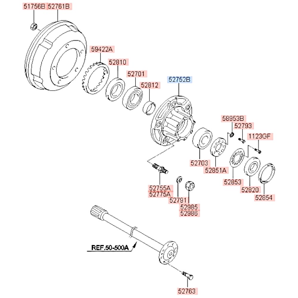 Ступица колеса заднего (6шп.) HD72 78. Артикул 527525K301. Производитель Samwon Корея. Фото №1. Купить по выгодной цене с гарантией качества в магазинах ТРИ КОРЕЙЦА Ступица колеса заднего (6шп.) HD72 78. Артикул 527525K301. Производитель Samwon Корея. Изображение №1